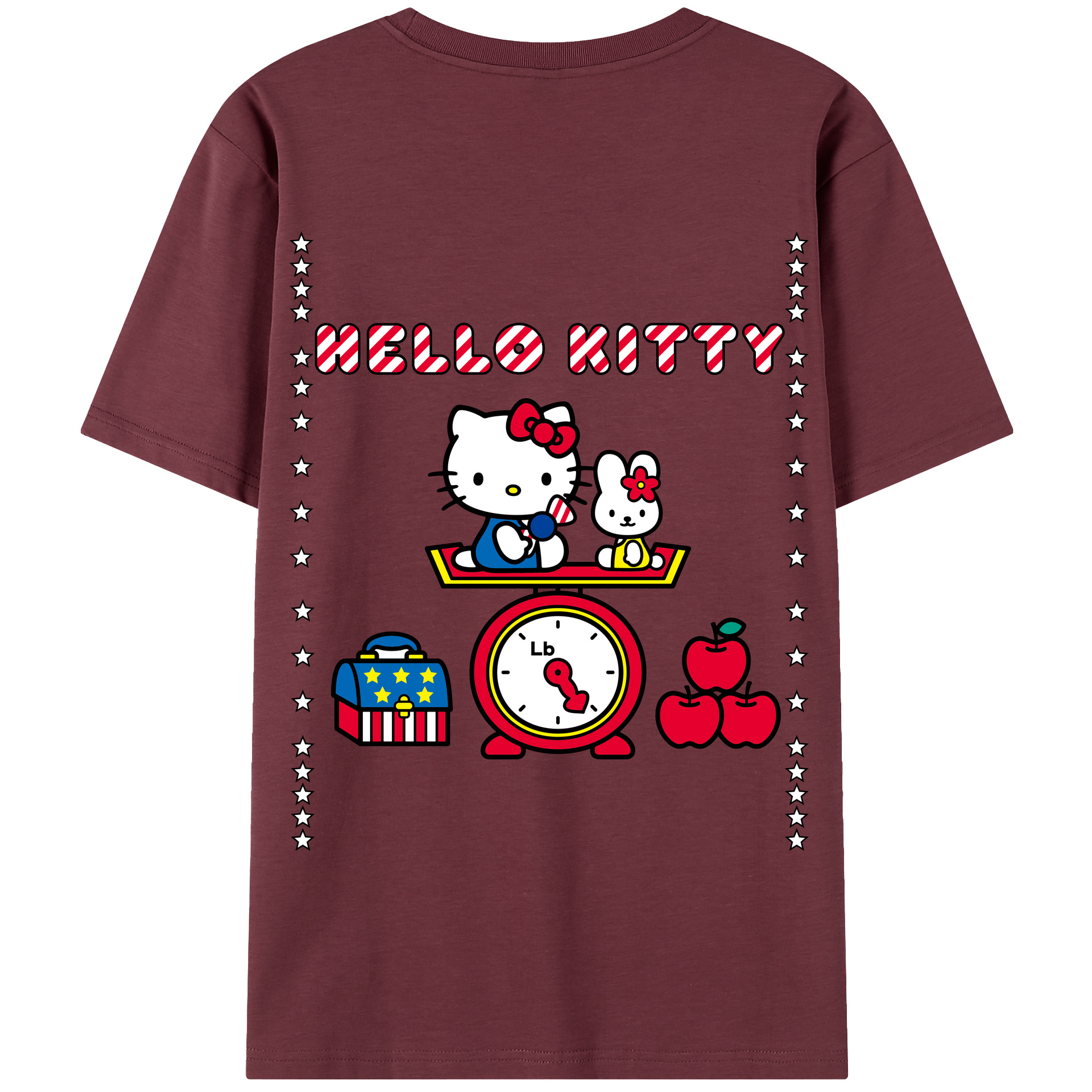 （画像用） Hello Kitty ハローキティ 綿100％半袖Tシャツ（背面プリント）